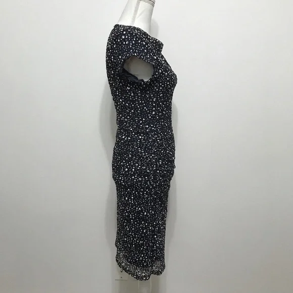 Reiss Amadeus Dress in Navy & White Print - Picture 4 of 9